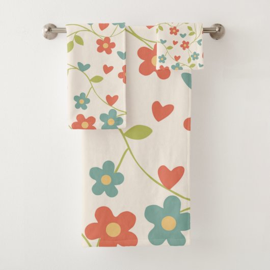 Spring Flowers Bath Towel Set Bad Handdoek (Insitu)