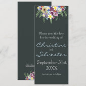 Spring Flowers, bewaar de datum Save The Date (Voorkant / Achterkant)