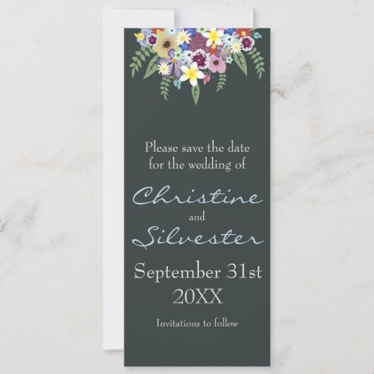 Spring Flowers, bewaar de datum Save The Date (Voorkant)