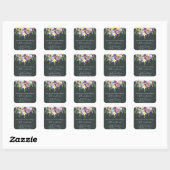 Spring Flowers, bewaar de datum. Vierkante Sticker (Vel)