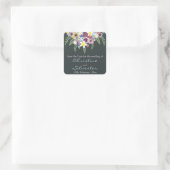 Spring Flowers, bewaar de datum. Vierkante Sticker (Tas)