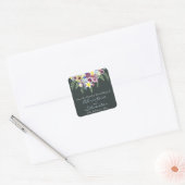 Spring Flowers, bewaar de datum. Vierkante Sticker (Envelop)