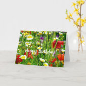 Spring Flowers Birthday Wenskaart Kaart (Gele Bloem)