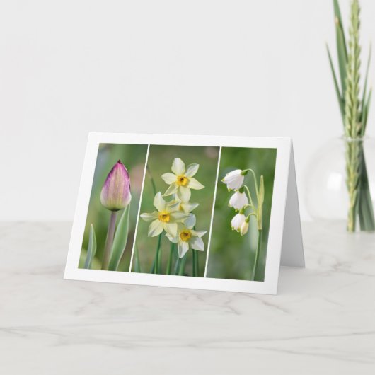 "Spring Flowers" blanco wenskaart Kaart (Voorkant)