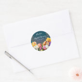 Spring Flowers Bloemen Bloemen Lijst Elegant Chiqu Ronde Sticker (Envelop)