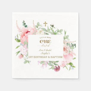 Spring Flowers Bloom First Birthday & Baptisme Servet