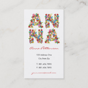Spring Flowers Bloom Name Custom Profile Card Visitekaartje