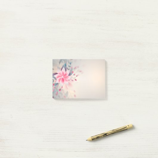 Spring Flowers Blossom roze Waterverf Post-it® Notes (Op bureau)
