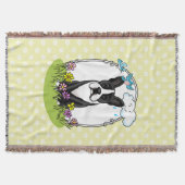 Spring Flowers Boston Terrier Dog (zwart) Cute Deken (Voorkant)