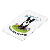 Spring Flowers Boston Terrier Dog (zwart) Cute Magneet (Linkerzijde)