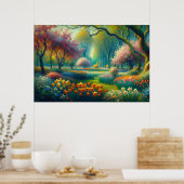 Spring Flowers Botanische Tuin Impressionist Poster (Keuken)