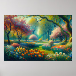Spring Flowers Botanische Tuin Impressionist Poster