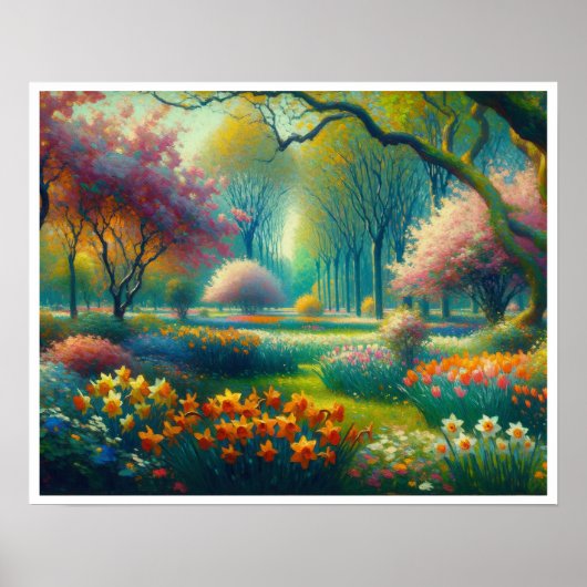 Spring Flowers Botanische Tuin Impressionist Poster (Voorkant)