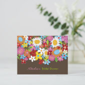 Spring Flowers Bridal Shower Invitation Briefkaart (Staand voorkant)