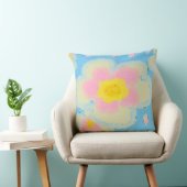 Spring Flowers Bright Blue en Roze Kussen (Stoel)