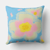 Spring Flowers Bright Blue en Roze Kussen (Achterkant)