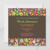 Spring Flowers Bruids Trouwdouche Uitnodiging (Achterkant)