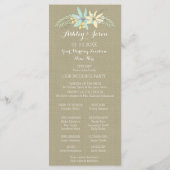 Spring Flowers & Burlap Foto Huwelijksprogramma Programmakaart (Achterkant)