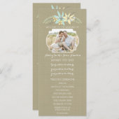 Spring Flowers & Burlap Foto Huwelijksprogramma Programmakaart (Voorkant / Achterkant)