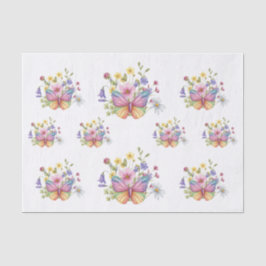 Spring Flowers & Butterflies Decoupage Tissuepapier