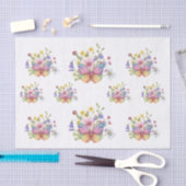 Spring Flowers & Butterflies Decoupage Tissuepapier (Craft)