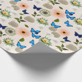 Spring Flowers Butterflies Design 296 Peach Cadeaupapier (Hoek)