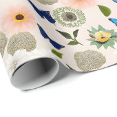 Spring Flowers Butterflies Design 296 Peach Cadeaupapier (Rol Hoek)