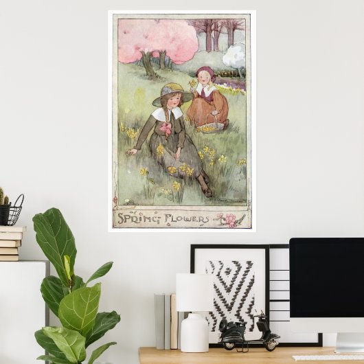 Spring Flowers by Anne Anderson Poster (Thuiskantoor)