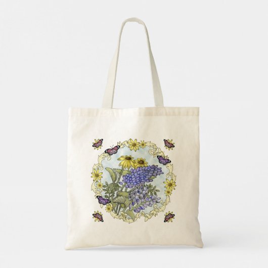 Spring Flowers canvas tas (Achterkant)