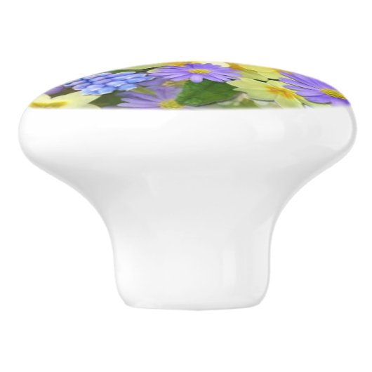 Spring Flowers Ceramic Knob. Keramische Knop (Zijkant)