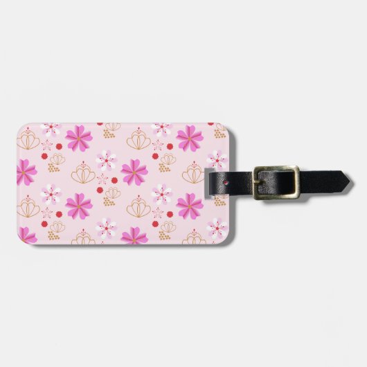Spring Flowers Cherry Blossom Pink Blush Bagagelabel (Voorkant horizontaal)