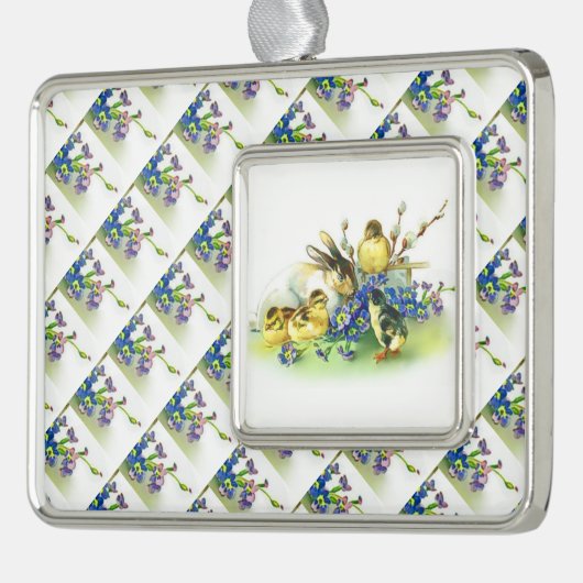 Spring Flowers, Chicks & Easter Bunny Ornament (Links)