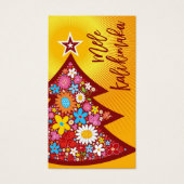 Spring Flowers Christmas Tree Party DIY Cadeau Lab Visitekaartjes (Voorkant)