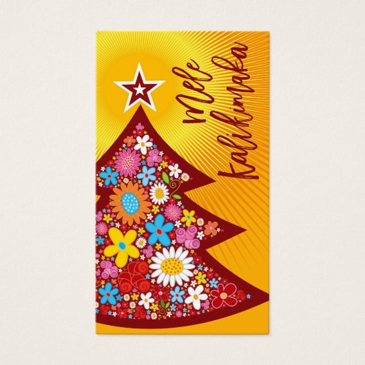 Spring Flowers Christmas Tree Party DIY Cadeau Lab Visitekaartjes (Voorkant)