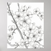 Spring Flowers Coloring Poster for Adults (Voorkant)