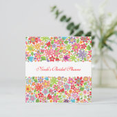Spring Flowers Custom Bruids Douche Uitnodiging (Staand voorkant)