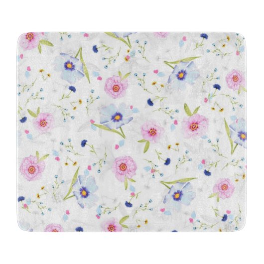 Spring Flowers Cutting Board Cadeft Snijplank (Voorkant)