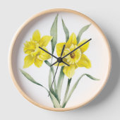 Spring Flowers Daffodil Wall klok (Voorkant)