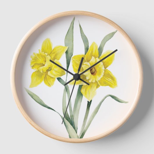 Spring Flowers Daffodil Wall klok (Voorkant)