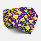 Spring Flowers - Deep Paars Stropdas (Opgerold)