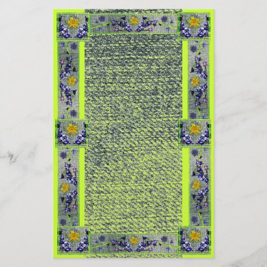 Spring Flowers Denim Paper Briefpapier (Voorkant)