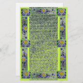 Spring Flowers Denim Paper Briefpapier (Voorkant / Achterkant)