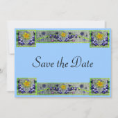 Spring Flowers Denim Save The Date (Voorkant)