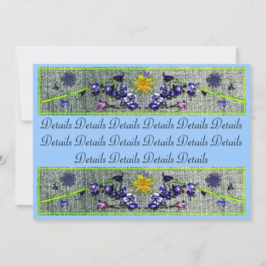 Spring Flowers Denim Save The Date (Achterkant)