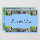 Spring Flowers Denim Save The Date (Voorkant / Achterkant)