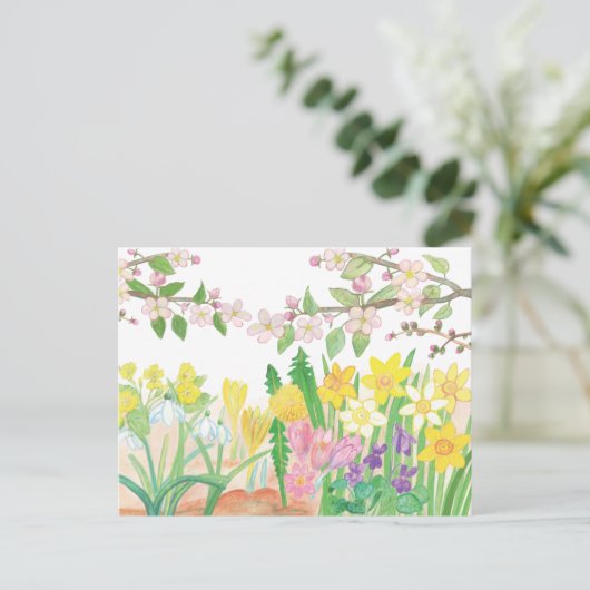 Spring Flowers die Joy Radiate Briefkaart (Staand voorkant)