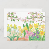 Spring Flowers die Joy Radiate Briefkaart (Voorkant / Achterkant)