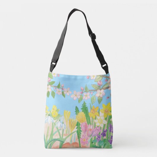 Spring Flowers die Joy Radiate Crossbody Tas (Achterkant)