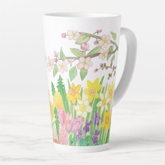 Spring Flowers die Joy Radiate Latte Mok (Rechterhoek)