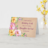 Spring Flowers Dochter in Law Verjaardag Kaart (Gele Bloem)